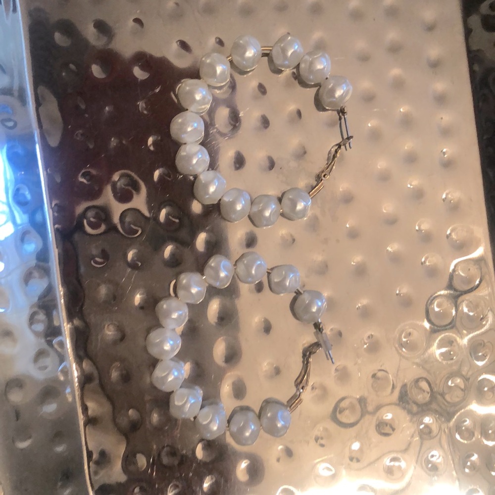 Pearl hoop earrings